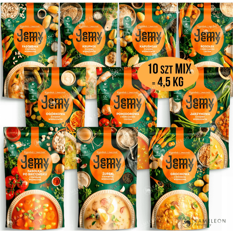 JEMY JEMY ZUPY TRADYCYJNE gotowe danie zupa ZESTAW 10sztuk MIX SMAKÓW 4,5KG