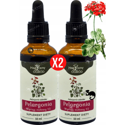 2x PELARGONIA AFRYKAŃSKA WYCIĄG 50ml wsparcie: ODPORNOŚĆ U.ODDECHOWY NANGA