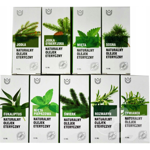 NATURALNE OLEJKI ETERYCZNE MIX zestaw 9szt do Inhalacji pomoc PRZEZIĘBIENIE