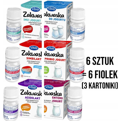 Zakwaska Zakwaski Vivo KULTURY BAKTERII do jogurtu KOMPLET 6 sztuk (fiolek)
